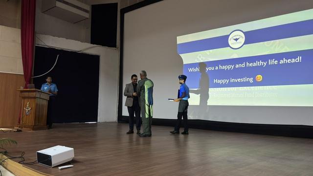 On-stage felicitation with a message wishing a happy and healthy life ahead